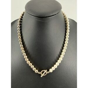 J Crew Necklace Strand Of Pearls And Gold Toggle Clasp